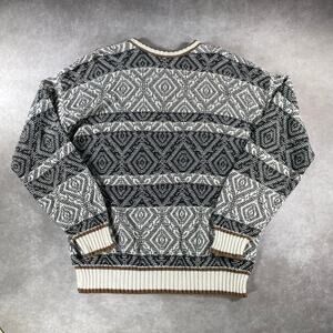 90’s Christian Dior Monsieur Multicolor Multi-patterned Neutral Knit Sweater
